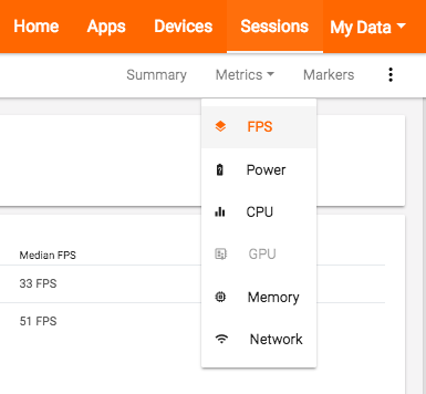 metrics pulldown